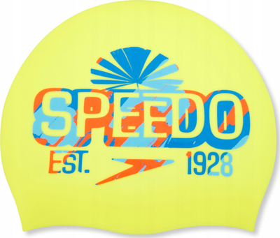 Kapelë noti Speedo Printed Silicone Cap, silikoni, uniseks, e verdhë blu