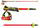 Bastun ski Leki Venom SL 3D, 120 cm, garë slalom, i kuq e zi neon