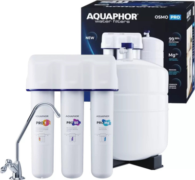 Филтер за вода под мијалник Aquaphor Osmo Pro 50, обратна осмоза, минерализатор, бел