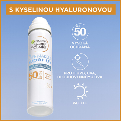 Sprej mbrojtës për lëkurë Garnier SPF 50 Over Make-up, 75 ml
