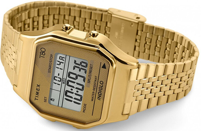 Orë digjitale për meshkuj Timex T-80 TW2R79200, e artë