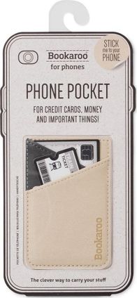 Xhep telefoni IF Bookaroo Phone Pocket, portofol ngjitës, 2 xhepa, bezhë