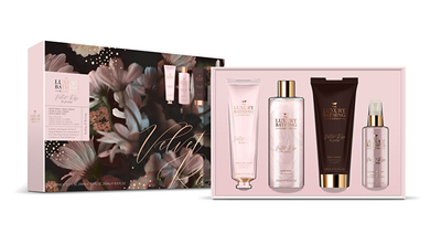 Set për femra Grace Cole Velvet Rose, larës trupi 250 ml + krem trupi 200 ml + sprej për flokë dhe trup 100 ml + krem për duar dhe thonj 100 ml