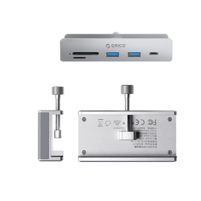 Hub USB Orico MH5PC, USB 3.2 10Gbps, me lexues SD TF, ngjyrë argjend