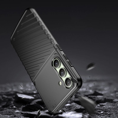Mbulesë Thunder Case për Samsung Galaxy S24 FE, kundra goditjeve, antirrëshqitëse, e zezë