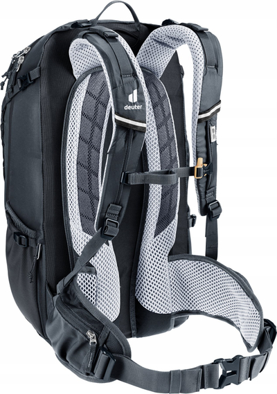 Çantë biçiklete Deuter Trans Alpine 30, 30L, me sistem Airstripes, e zezë