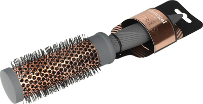 Krehër rrumbullak për flokë Donegal Leedi Brush, 37mm, për rregullim flokësh, gri bakër