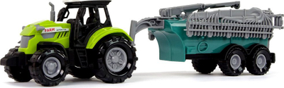 Lodër traktor me rimorkjo, set 6 pjesësh, makineri ndërtimi, shumëngjyrëshe