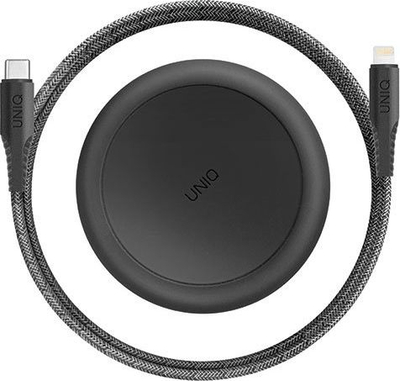 Kabllo karikimi UNIQ Halo, USB C në Lightning, 1.2m, 18W, gri e errët