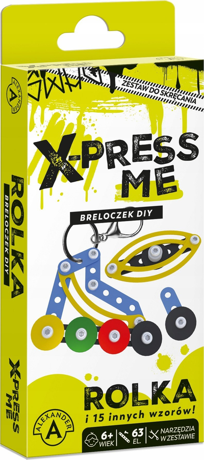 Set kreativ për varëse çelsash X PRESS ME DIY Keychain Roller, 63 copë, shumëngjyrësh