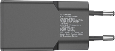Karikues rrjeti 4smarts FlatPlug Duos, 30W, i zi