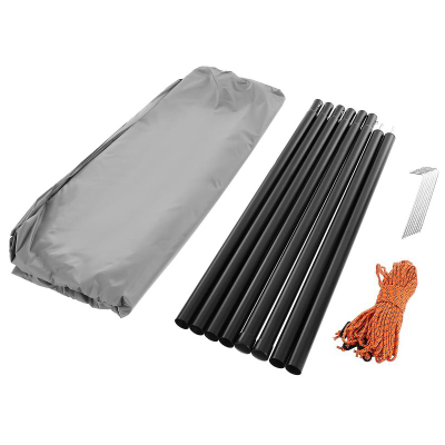 Tendë kampingu Aosom Sunshade Tent Sail, 3x4x2.4 m, poliester 210D, gri e çelët