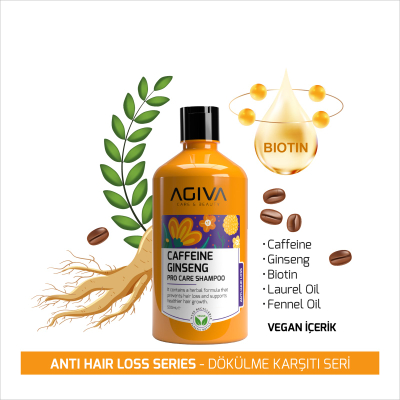 Shampo për flokë Agiva Caffeine Ginseng, 500ml