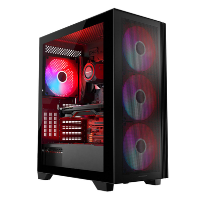 Kuti PC Black Case Mistral ARGB Flow, MIDI tower, USB 3.0 x2, e zezë