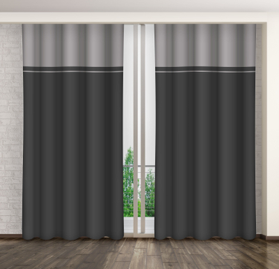 Perde gati ZMH-03, me shirit edhe kapësa, 160x250 cm, gri grafit
