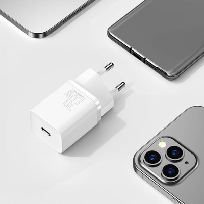 Karikues Baseus Super Si, 1x USB-C 3 A , i bardhë