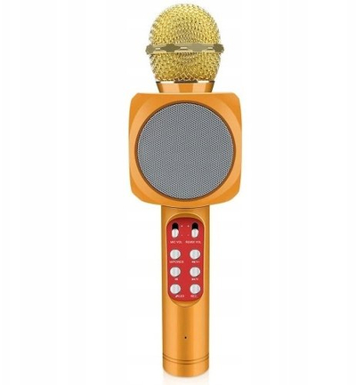 Mikrofon karaoke BT WS-1816, 16W, LED 360°, ngjyrë ari