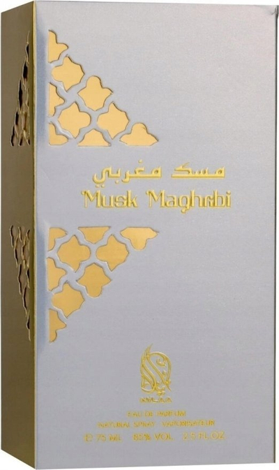 Parfum Nylaa Musk Maghribi, EDP 75ml, unisex, aromë frutash me ambër edhe dru