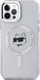 Këllëf Karl Lagerfeld IML Metal Choupette Head për iPhone 12 12 Pro, MagSafe, i bardhë