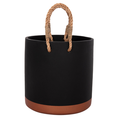 Vazo dekorative e brendshme Tryll Series HM4690M, Fiber Cement, Ø31x31cm, e zezë