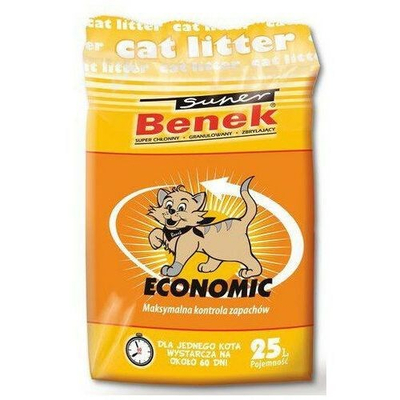 Rërë higjienike për mace Super Benek Economic, 25L, absorbim i lartë, portokalli