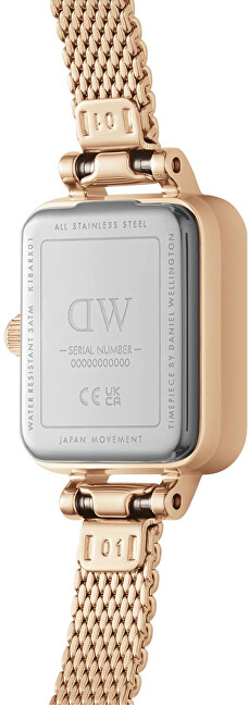 Orë dore për goca Daniel Wellington Micro Quadro Mini Melrose Champagne DW00100651, e artë