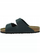Sandale Birkenstock Arizona, lëkurë e zezë e vajosme, shollë e formume për këmbë