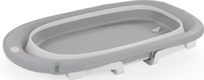 Vaskë palosëse për bebe Dolu Baby Bathtub, plastikë e sigurt, me valvul shkarkimi, gri