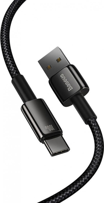 Kabllo karikimi Baseus USB në USB Type C, 100W, 2m, i zi