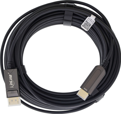 Kabllo InLine DisplayPort në HDMI AOC, 10m, 4K 60Hz, i zi