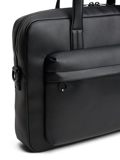 Çantë laptopi për meshkuj Tommy Hilfiger, e zezë
