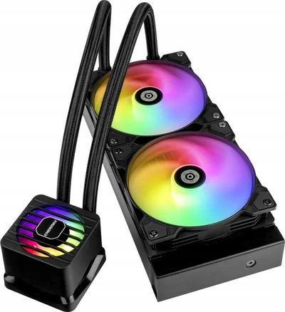 Ftohës uji për CPU Enermax LiqMaxFlo ELC-LMF-240T-ARGB, radiator 240mm, 2x ventilatorë 120mm, i zi