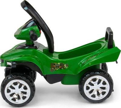 Makina kalërimi Milly Mally Monster Ride On, me tinguj dhe drita, jeshile ushtarake