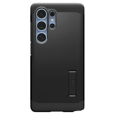 Mbrojtëse telefoni Spigen Tough Armor AI MagFit për Galaxy S25 Ultra, me këmbë mbështetje, e zezë