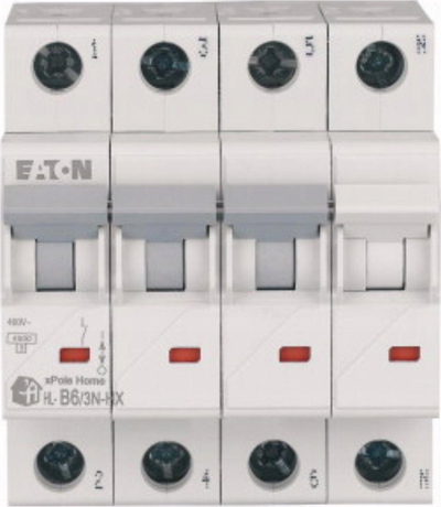 Shkëputës automatik Eaton XPole Home 3P+N, 6A, 6kA, i bardhë