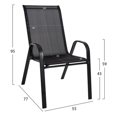 Kolltuk Leon metal + textilene 55×77×95 cm (HM5000.03), zezë