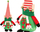 Figurinë zbukuruese Krishtlindjesh Saska Christmas Elf, 28 cm, prej poliesteri, e kuqe me jeshile