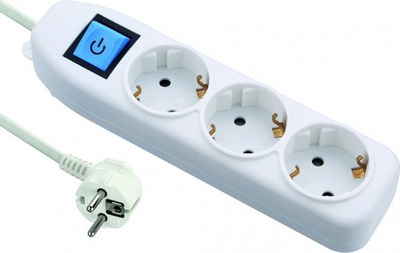 Shirit zgjatues Electraline 62163, 3 presa, kabllo 5m, i bardhë