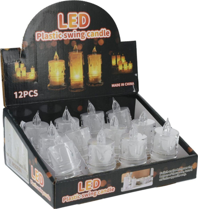 Insert LED memorial, 4.7 x 4.7 x 8 cm, plastikë, i bardhë