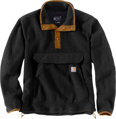 Bluzë fleece Carhartt Relaxed Fit, sherpa poliestër, me xhep kangur, e zezë