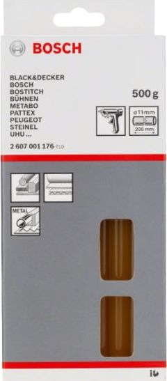 Shkopinj silikoni Bosch 2607001176, 11 x 200mm, 25 copë 0.5kg, të verdhë