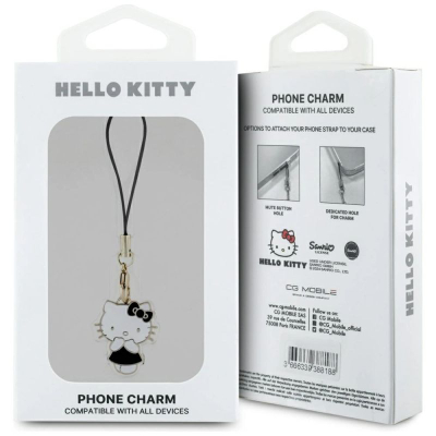 Rrip telefoni Hello Kitty HKCPMKK, varëse për zbukurim, bardh e zi