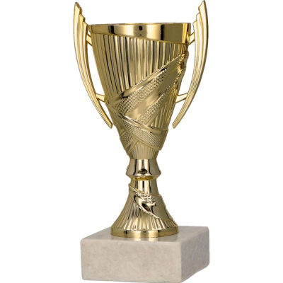 Kupë dekorative Tryumf Plastic 9082/G, 13.5cm, bazament mermeri, ngjyrë ari