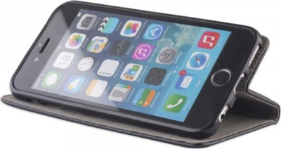 Këllëf flip për iPhone 12 / 12 Pro, lëkurë eko, me stand, i zi