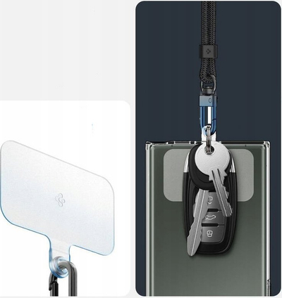 Rrip dore për telefon Spigen Wrist Strap ConTag, elastik, me karabinë metalike, i zi