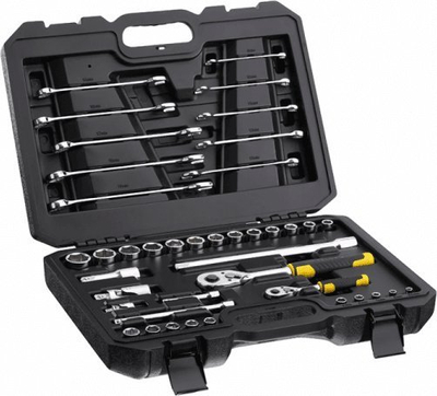Set çelësash me klik Stanley 94-183, 41 pjesë, krom, në kuti plastike