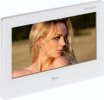 Monitor interfoni Hikvision DS-KH9310-WTE1, me ekran me prekje, i bardhë