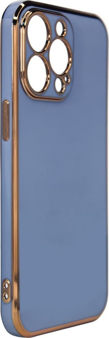 Mbrojtëse telefoni Hurtel Lighting Color për Samsung Galaxy A73 5G, silikon gel, kornizë me ar, blu