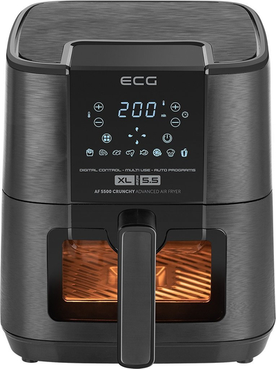 Фритеза на жежок воздух ECG Crunchy AF-5500, 5.5L, 1500W, црна