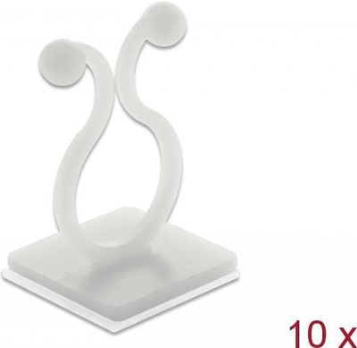 Kapëse kabllosh DeLOCK 60175, set 10 copë, najlon, e bardhë